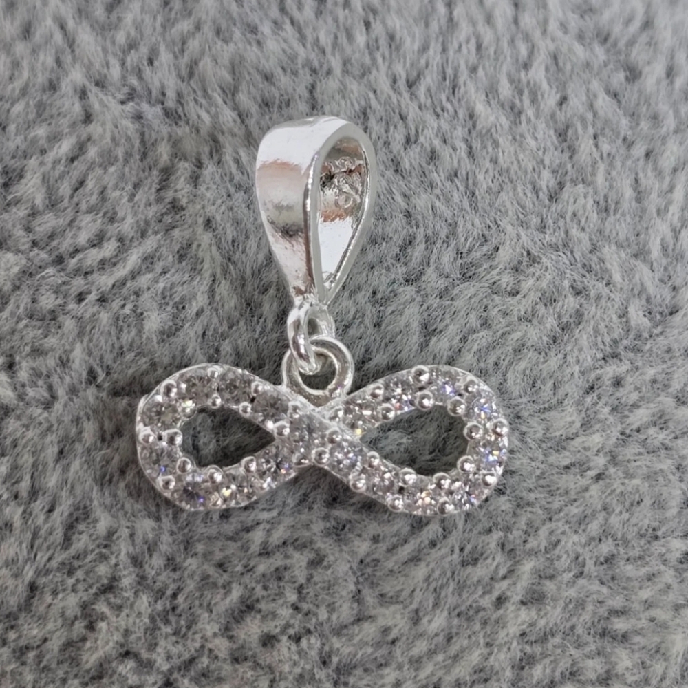 925 Mexican Sterling Silver Infinity Pendant CZ Charm – Symbol of Eternal Love